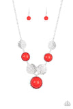 Bohemian Bombshell - Red Necklace - Paparazzi Accessories Necklace Bedazzle Me Pretty Mobile Fashion Boutique