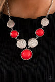 Bohemian Bombshell - Red Necklace - Paparazzi Accessories Necklace Bedazzle Me Pretty Mobile Fashion Boutique
