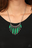 Bohemian Breeze - Green Necklace - Paparazzi Accessories Necklace Bedazzle Me Pretty Mobile Fashion Boutique