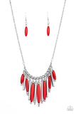 Bohemian Breeze - Red Necklace - Paparazzi Accessories Necklace Bedazzle Me Pretty Mobile Fashion Boutique