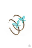 Bohemian Butterfly - Brass Earrings - Paparazzi Accessories Earrings Bedazzle Me Pretty Mobile Fashion Boutique
