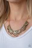 Boho Baby - Gold Necklace - Paparazzi Accessories Necklace Bedazzle Me Pretty Mobile Fashion Boutique