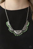 Boho Baby - Green Necklace - Paparazzi Accessories Necklace Bedazzle Me Pretty Mobile Fashion Boutique
