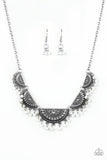 Boho Baby - White Necklace - Paparazzi Accessories Necklace Bedazzle Me Pretty Mobile Fashion Boutique