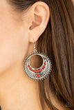Boho Bliss - Red Earrings - Paparazzi Accessories Earrings Bedazzle Me Pretty Mobile Fashion Boutique