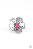 Boho Blossom - Pink Ring - Paparazzi Accessories Ring Bedazzle Me Pretty Mobile Fashion Boutique