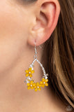 Boisterous Blooms - Yellow Earrings - Paparazzi Accessories Earrings Bedazzle Me Pretty Mobile Fashion Boutique