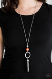 Bold Balancing Act - Orange Necklace - Paparazzi Accessories Necklace Bedazzle Me Pretty Mobile Fashion Boutique