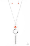 Bold Balancing Act - Orange Necklace - Paparazzi Accessories Necklace Bedazzle Me Pretty Mobile Fashion Boutique