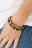 Bold Move - Brass Bracelet - Paparazzi Accessories Bracelet Bedazzle Me Pretty Mobile Fashion Boutique