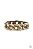 Bold Move - Brass Bracelet - Paparazzi Accessories Bracelet Bedazzle Me Pretty Mobile Fashion Boutique