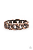Bold Move - Copper Bracelet - Paparazzi Accessories Bracelet Bedazzle Me Pretty Mobile Fashion Boutique