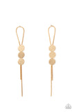 Bolo Beam - Gold Post Earrings - Paparazzi Accessories Post Earrings Bedazzle Me Pretty Mobile Fashion Boutique