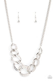 Bombshell Bling - White Necklace - Paparazzi Accessories Necklace Bedazzle Me Pretty Mobile Fashion Boutique