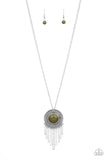 Bon VOYAGER - Green Necklace - Paparazzi Accessories Necklace Bedazzle Me Pretty Mobile Fashion Boutique
