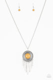Bon VOYAGER - Yellow Necklace - Paparazzi Accessories Necklace Bedazzle Me Pretty Mobile Fashion Boutique