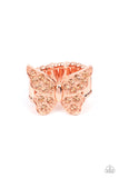 Bona Fide Butterfly - Copper Ring - Paparazzi Accessories Ring FS-Bedazzle Me Pretty Mobile Fashion Boutique