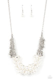 Bonus Points - White Necklace - Paparazzi Accessories Necklace Bedazzle Me Pretty Mobile Fashion Boutique
