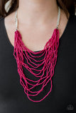 Bora Bombora - Pink Necklace - Paparazzi Accessories Necklace Bedazzle Me Pretty Mobile Fashion Boutique