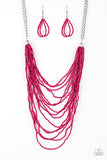 Bora Bombora - Pink Necklace - Paparazzi Accessories Necklace Bedazzle Me Pretty Mobile Fashion Boutique