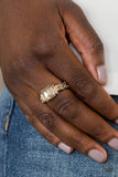 Born To Rule - Brass Ring - Paparazzi Accessories Ring Bedazzle Me Pretty Mobile Fashion Boutique