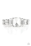 Born To Rule - White Ring - Paparazzi Accessories Ring Bedazzle Me Pretty Mobile Fashion Boutique