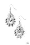 Boss Brilliance - Silver Earrings - Paparazzi Accessories Earrings Bedazzle Me Pretty Mobile Fashion Boutique