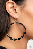 Boss Posh - Black Earrings - Paparazzi Accessories Earrings Bedazzle Me Pretty Mobile Fashion Boutique
