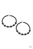 Boss Posh - Black Earrings - Paparazzi Accessories Earrings Bedazzle Me Pretty Mobile Fashion Boutique