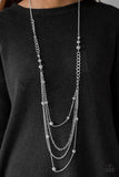 Boss Shimmer - Silver Necklace - Paparazzi Accessories Necklace Bedazzle Me Pretty Mobile Fashion Boutique