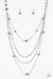 Boss Shimmer - Silver Necklace - Paparazzi Accessories Necklace Bedazzle Me Pretty Mobile Fashion Boutique