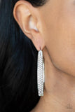 Bossy and Glossy - White Earrings - Paparazzi Accessories Earrings Bedazzle Me Pretty Mobile Fashion Boutique