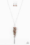 Bossy and I Know It - Brown Necklace - Paparazzi Accessories Necklace Bedazzle Me Pretty Mobile Fashion Boutique