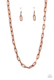 Boston Backdrop - Copper Necklace - Paparazzi Accessories Necklace Bedazzle Me Pretty Mobile Fashion Boutique