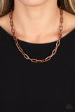 Boston Backdrop - Copper Necklace - Paparazzi Accessories Necklace Bedazzle Me Pretty Mobile Fashion Boutique