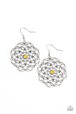 Botanical Bash - Yellow Earrings - Paparazzi Accessories Earrings Bedazzle Me Pretty Mobile Fashion Boutique