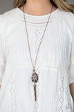 Botanical Beaches - Copper Necklace - Paparazzi Accessories Necklace Bedazzle Me Pretty Mobile Fashion Boutique
