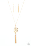 Botanical Beaches - Gold Necklace - Paparazzi Accessories Necklace Bedazzle Me Pretty Mobile Fashion Boutique