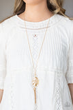 Botanical Beaches - Gold Necklace - Paparazzi Accessories Necklace Bedazzle Me Pretty Mobile Fashion Boutique