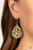 Botanical Berries - Yellow Earrings - Paparazzi Accessories Earrings Bedazzle Me Pretty Mobile Fashion Boutique