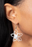 Botanical Bonanza - White Earrings - Paparazzi Accessories Earrings FS-Bedazzle Me Pretty Mobile Fashion Boutique