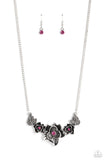 Botanical Breeze - Pink Necklace - Paparazzi Accessories Necklace Bedazzle Me Pretty Mobile Fashion Boutique