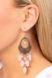 Botanical Escape - Pink Earrings - Paparazzi Accessories Earrings Bedazzle Me Pretty Mobile Fashion Boutique