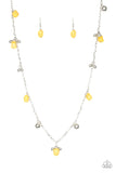 Both Feet On The Ground - Yellow Necklace - Paparazzi Accessories Necklace Bedazzle Me Pretty Mobile Fashion Boutique