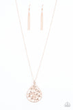 BOUGH Down - Rose Gold Necklace - Paparazzi Accessories Necklace Bedazzle Me Pretty Mobile Fashion Boutique