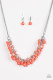 Boulevard Beauty - Orange Necklace - Paparazzi Accessories Necklace Bedazzle Me Pretty Mobile Fashion Boutique