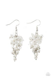 Bountiful Bouquets - White Earrings - Paparazzi Accessories Earrings Bedazzle Me Pretty Mobile Fashion Boutique