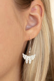 Bountiful Butterflies - White Necklace - Paparazzi Accessories Necklace Bedazzle Me Pretty Mobile Fashion Boutique