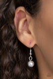 Bow Before The Queen - Silver Necklace - Paparazzi Accessories Necklace Bedazzle Me Pretty Mobile Fashion Boutique