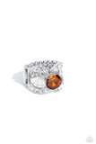 Bow Chicka Bow Wow - Brown Ring - Paparazzi Accessories Ring Bedazzle Me Pretty Mobile Fashion Boutique